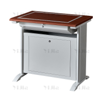 翌嘉 隐藏式翻转电脑桌培训桌教室机房多媒体学习桌办公桌A款单人位800*600*750mm