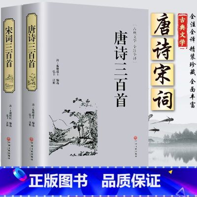 [正版]唐诗宋词三百首唐诗宋词300首完整版初中高中学生古诗词青少版唐诗宋词三百首全注全译唐诗三百首全集中学生国学
