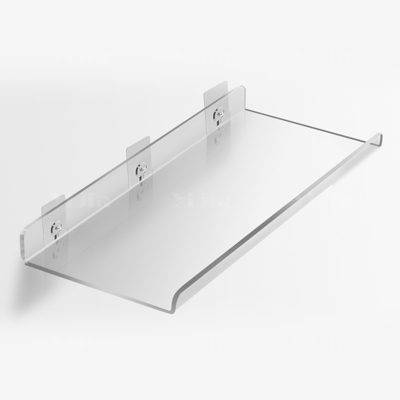 翌嘉YJ4122648 亚克力夹缝镜柜层隔板卫生间浴室壁挂储物架免打孔墙上置物架