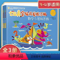 [正版]3-4岁适用七田真全脑开发练习册数学与逻辑思维培养全套3册学前幼儿园儿童专注力训练书游戏幼小衔接教具智力测试左