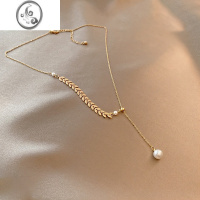 JiMi麦穗珍珠项链女夏轻奢小众设计感锁骨链2021年新款ins嘻哈冷淡风