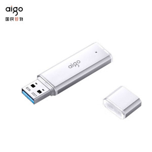 爱国者(aigo)64GB USB3.2 U盘 U320商务款 银色 金属机身 LED工作指示灯