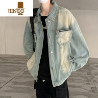 YANXU美式牛仔外套男水洗日系复古休闲潮牌高街痞风立体袋夹克
