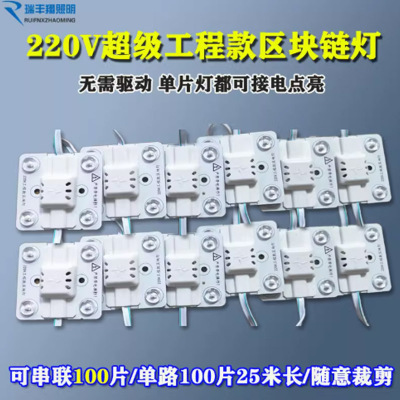 瑞丰翔高压220V超级区块灯led漫反射灯条6000K正白光 30片
