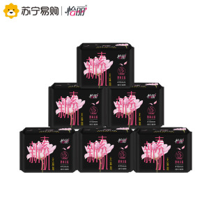 怡丽透爽亲肤超长夜用410mm(12片)6包72片护翼卫生巾