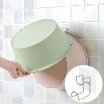 嘉莱净免打孔挂钩不锈钢浴室脸盆挂钩浴盆挂架粘钩-1个装