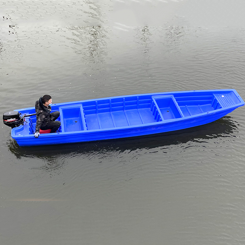 双层牛筋塑料船渔船小船加厚pe钓鱼船闪电客塑胶冲锋舟橡皮艇可配船外