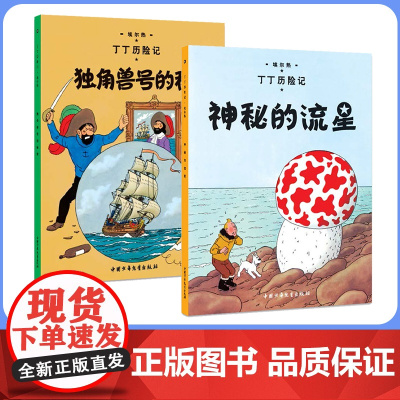 神秘的流星(第九集)+独角兽号的秘密(第十集)大开本 新版丁丁历险记连环画卡通漫画故事书小学生课外阅读书籍