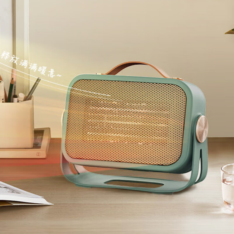 小熊(Bear) 取暖器电暖气家用电暖器小型暖风机桌面电暖风 桌面低耗速热取暖器DNQ-C08C1绿色