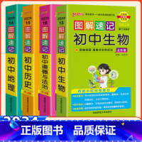 []政史地生*小四门 初中通用 [正版]2024版图解速记初中全套地理生物数学英语文政治历史物理化学作文模板七八九年