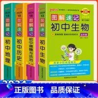 []政史地生*小四门 初中通用 [正版]2024版图解速记初中全套地理生物数学英语文政治历史物理化学作文模板七八九年