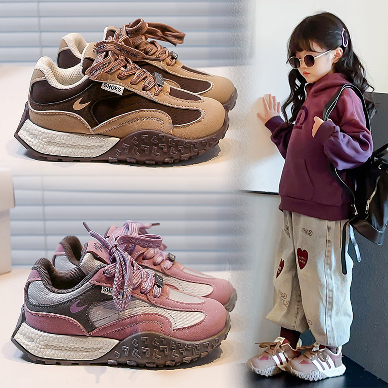 秋季新款儿童运动鞋男童休闲轻便跑步鞋女孩中大童学生老爹鞋