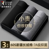 啄木鸟2025新款男士内裤男款四角裤衩纯棉7A抗菌透气男生平角短裤头潮