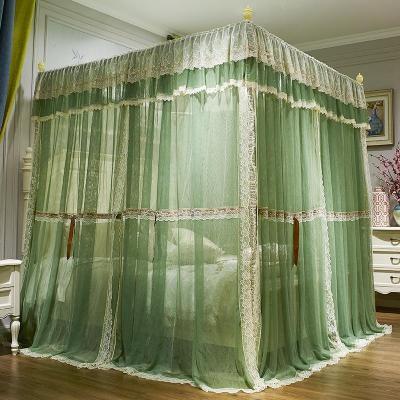 家柏饰(CORATED)廷落地蚊帐三开不锈钢支架1.5m1.8米床双人家用公主风纹账