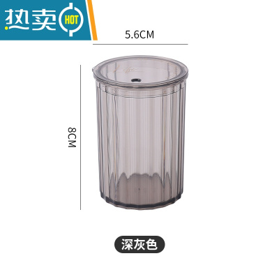 敬平牙签盒家用透明轻奢客厅牙签收纳盒时尚创意餐厅精致北欧风牙签罐 透明牙签盒[深灰色]