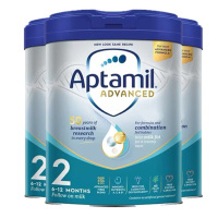 有效期到27年4月-3罐装 | Aptamil 英国爱他美 白金版 婴幼儿配方奶粉 2段 (6-12个月)800g/罐