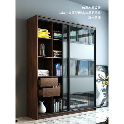 森美人北欧书柜推拉玻璃书橱书架展示柜置物架自由组合书柜轻奢现代