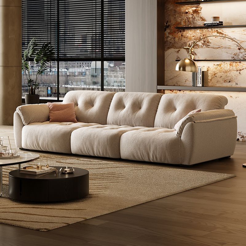 意式极简云朵沙发布艺质感侘寂风靠背可移深坐宽高背设计功能全