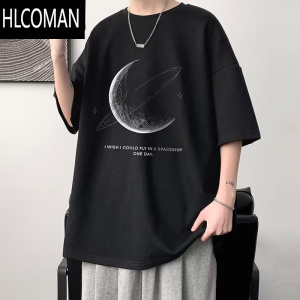 HLCOMAN短袖t恤男2025夏季新款潮牌ins港风大码宽松学生半袖体恤上衣男款