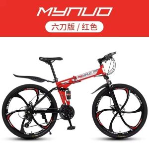 山地车自行车折叠自行车男女双碟刹减震变速学生26寸单车**