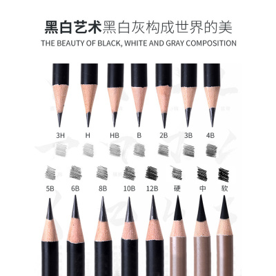 0品牌:得力得力(deli)素描铅笔石墨铅芯绘图炭笔绘画软中黑软碳速写