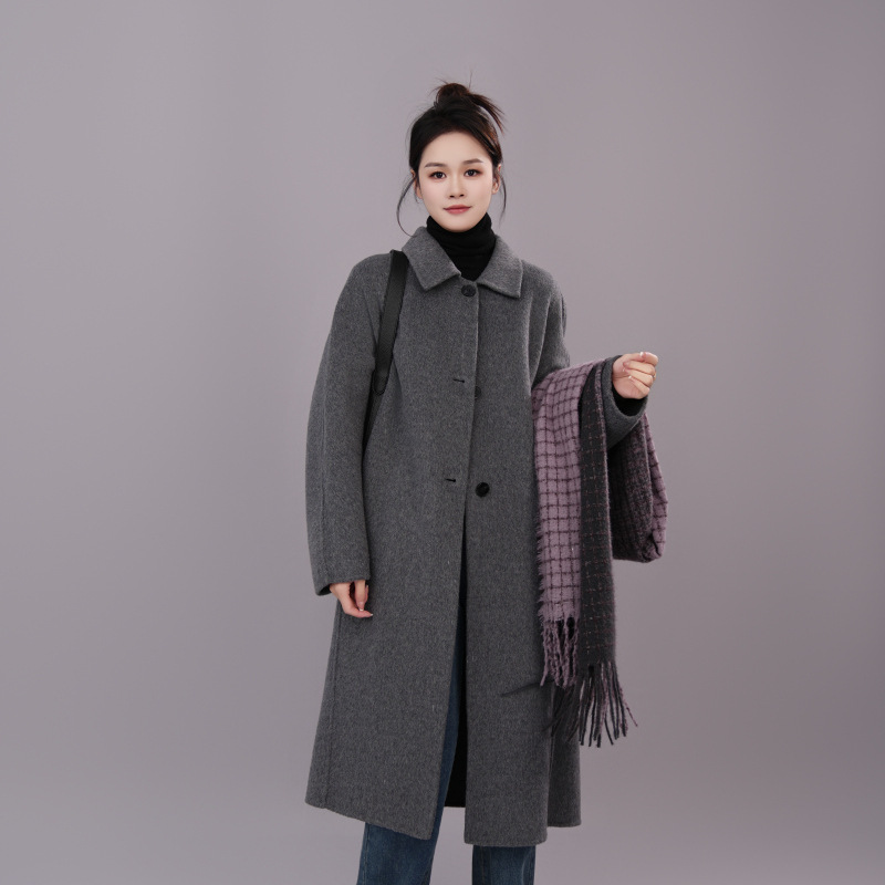 双面羊毛大衣中长款韩系显瘦宽松百搭高贵气质女装春秋冬反季清仓