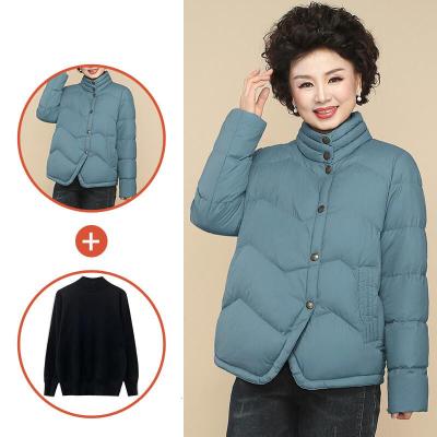 迪鲁奥(DILUAO)妈妈羽绒服女短款小羽绒服中年秋冬装洋气外套2021新款中老年羽绒服品牌女装
