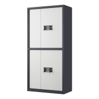 利特莱依指纹电子保密柜钢制密码文件柜档案柜矮柜保密资料柜办公柜通双节灰白色:电子密码锁