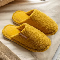 DREHA 情侣秋冬季室内保暖防滑厚底鞋 毛毛拖鞋 40-41(适合39-40的脚穿 )