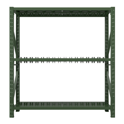 铭威盾消防铁锹镐农具摆放架安保装备器材存放架绿色盾牌货架双层盾牌中型-主架