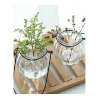权夫人创意悬挂透明玻璃花瓶南瓜小吊瓶简约水培花盆 室内园艺家居装饰