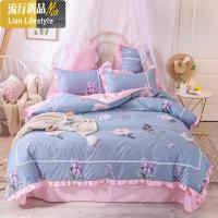 新款网红韩式针织棉四件套 床单 /床裙式 被套1.8m1.5米床上用品 三维工匠
