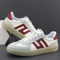 新款夏季男鞋真皮复古德训鞋平底软底运动板鞋时尚潮流休闲鞋