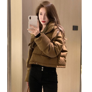 2025年新款冬季时尚短款立领羽绒棉服女复古洋气小个子炸街面包服