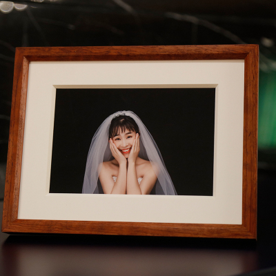 桐橡主义直角斜边相框摆台实木大相框挂墙装裱画框外框A4a3拼图框巴西花梨木A3