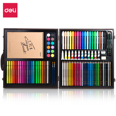 得力75403_绘画套装木盒款(红色)