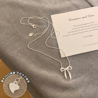 纯银甜美蝴蝶结项链女款2025新款轻奢小众锁骨链韩系ins风送女朋友老婆情人节七夕生日礼物