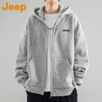 JEEP吉普连帽开衫卫衣男士春秋款夹克宽松休闲潮牌春装上衣服外套
