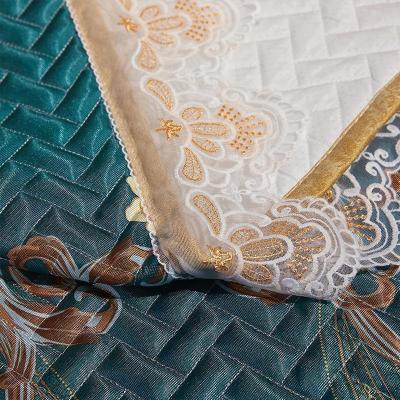 家柏饰(CORATED)冰丝凉席三件套1.8米2空调软席子床单蕾丝女折叠夏季床单可水机洗