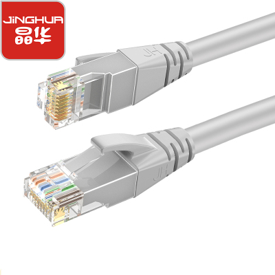 晶华高速通用5类网线跳线带水晶头百兆网线台式机笔记本交换机连接路由器盒子等连接线灰色5米W183I5米