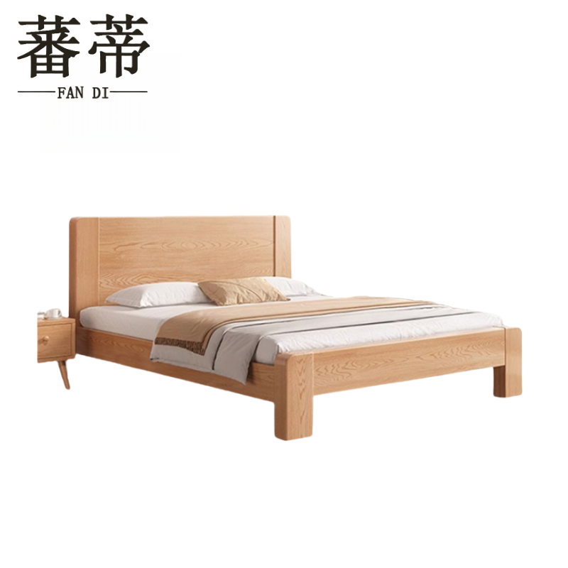 蕃蒂纯实木床1.5米+床头柜+床垫组