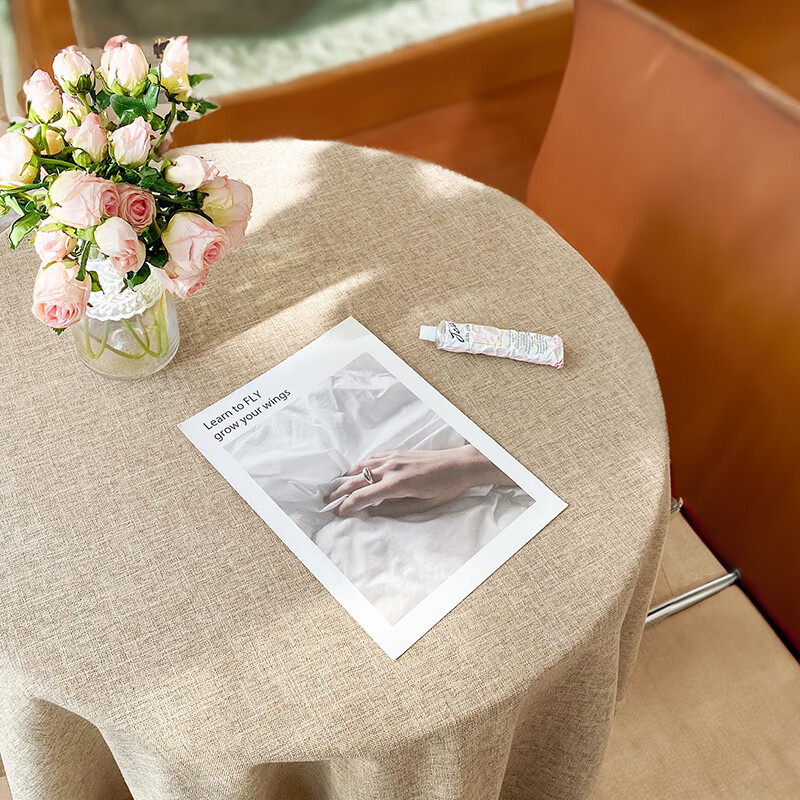 红秀世纺HXGZB066 直径240cm 桌垫 1 个/张(计价单位:张) 亚麻色