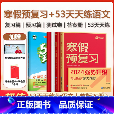 寒假预复习+53天天练语文人教下册 小学六年级 [正版]优惠套装学而思2024版寒假预复习语文数学英语+53天天练语文下