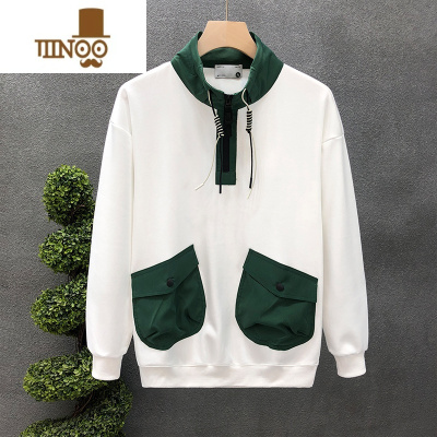 YANXU感半拉链立领卫衣男款上衣2023秋季新款男士外套