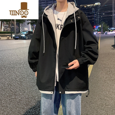 YANXU假夹克男2023新款潮牌秋装男生长袖运动休闲上衣服外套