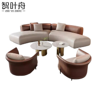 智叶舟接待沙发组合2.6米+单人位*2+茶几套