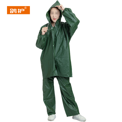 鸽护 雨衣雨裤套装 军绿150-190cm 套
