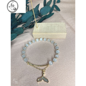 JiMi壹森新款ins风超仙鱼尾猫眼石手链女设计小众串珠 手环高级感手饰 均色