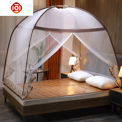 蒙古包蚊帐1.8m床防摔儿童免安装1.5公主防蚊罩可折叠支架家用2米三维工匠