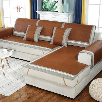 凡轩沙发垫夏季凉席凉垫冰丝现代简约夏天款藤席皮坐垫子防滑布艺套罩